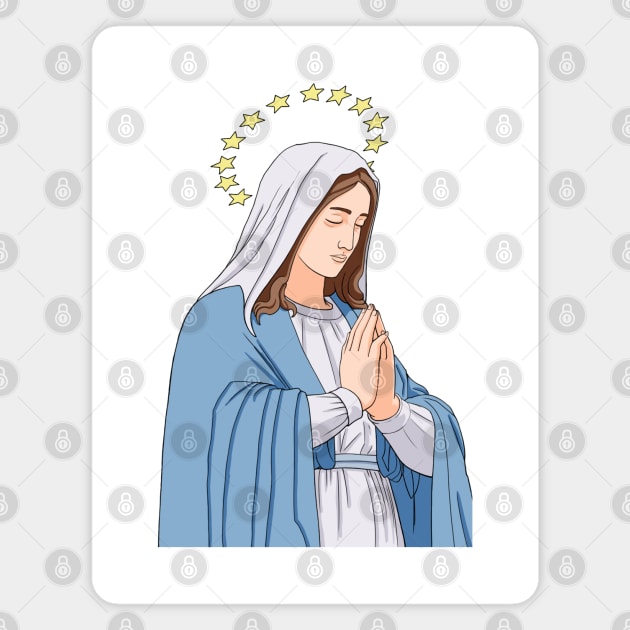 Virgin Mary Pray Magnet by gin3art